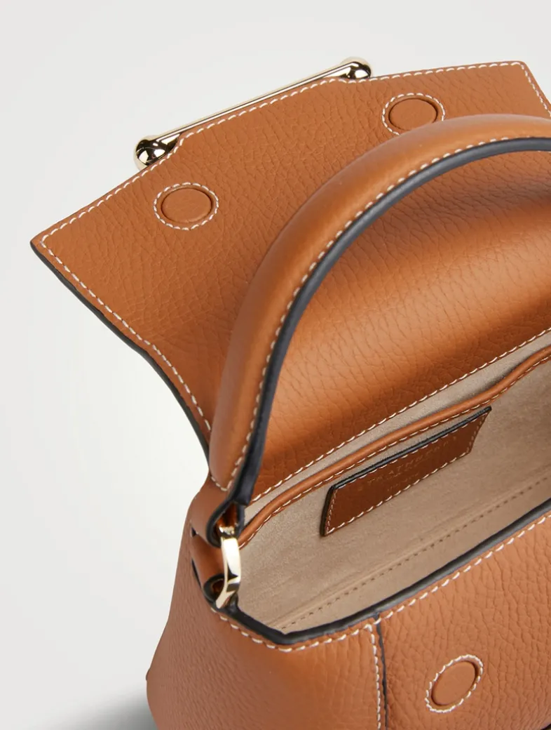 Nano Mosaic Leather Top Handle Bag