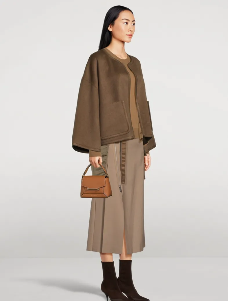 Nano Mosaic Leather Top Handle Bag