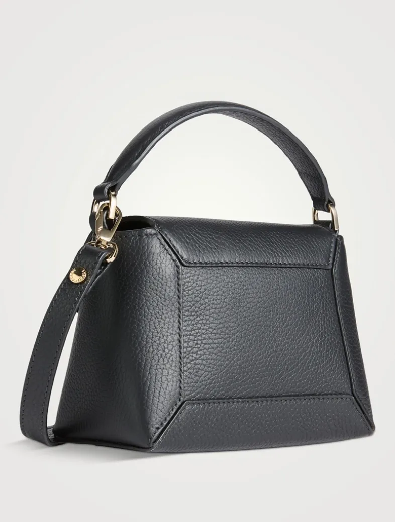 Nano Mosaic Leather Top Handle Bag