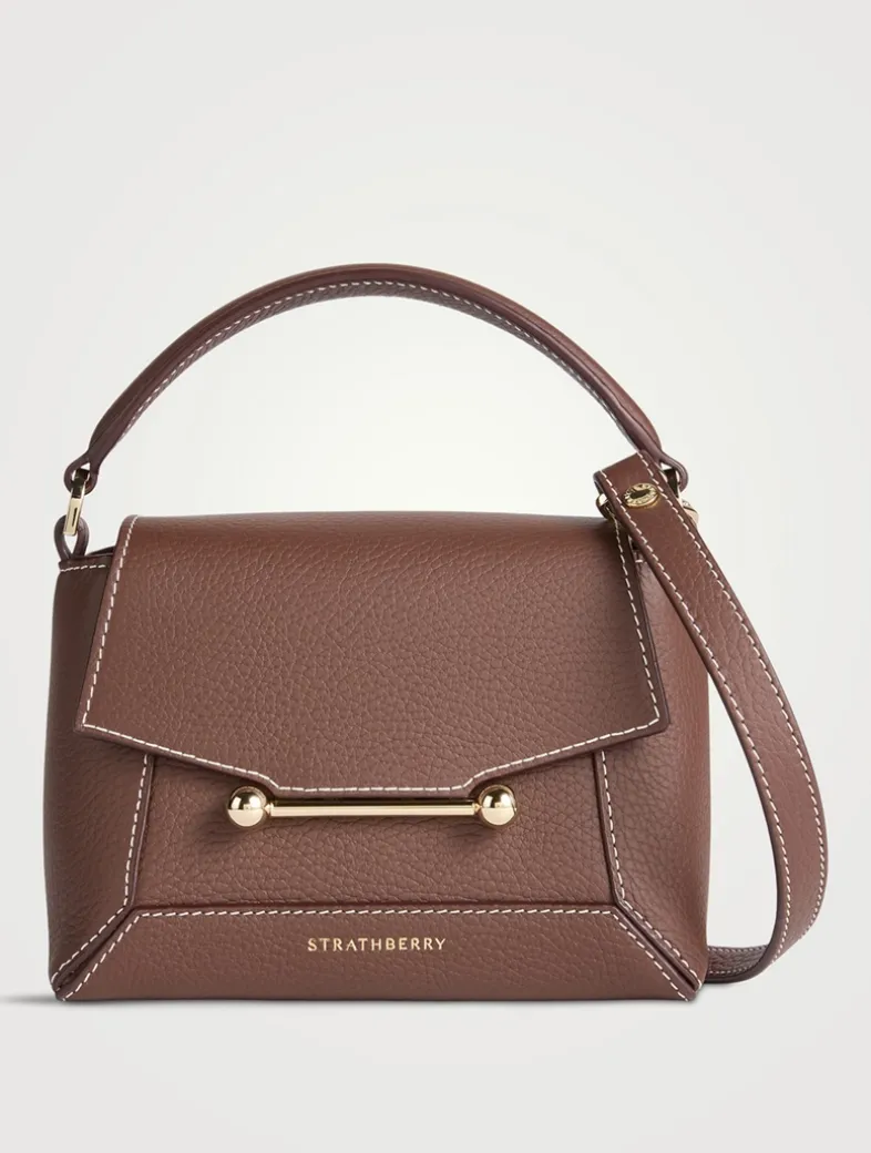 Nano Mosaic Leather Top Handle Bag