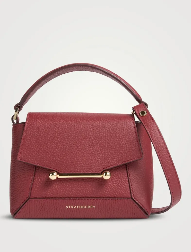 Nano Mosaic Leather Top Handle Bag