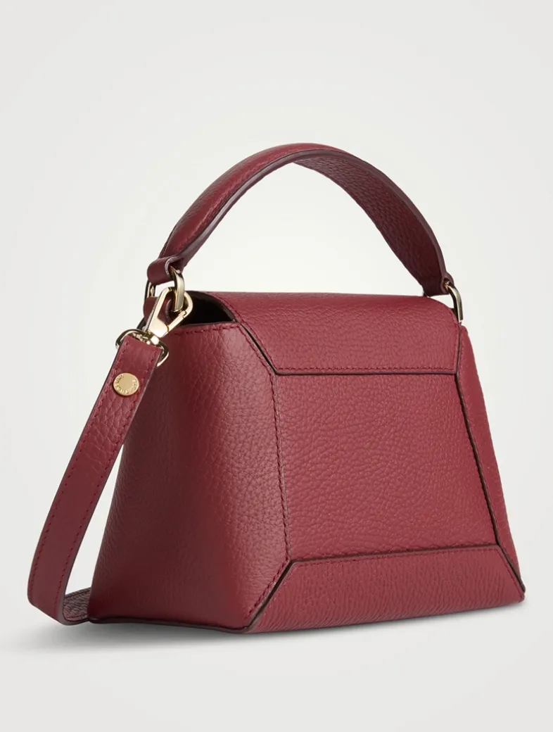 Nano Mosaic Leather Top Handle Bag