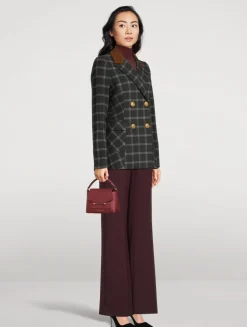 Nano Mosaic Leather Top Handle Bag