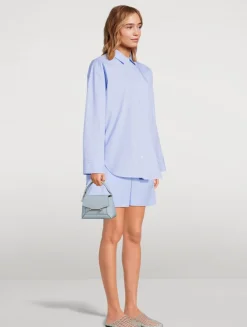 Nano Mosaic Leather Top Handle Bag