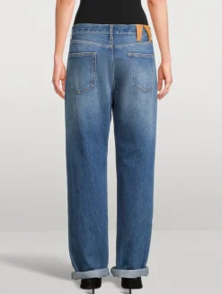 Naomi Straight-Leg Jeans With Wallet Chain