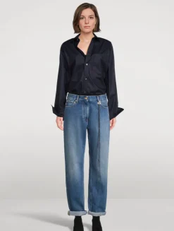 Naomi Straight-Leg Jeans With Wallet Chain