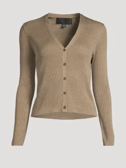 Nari Rib-Knit Silk Cardigan