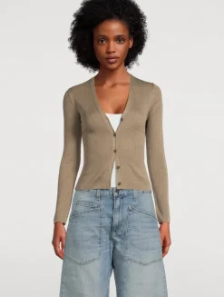 Nari Rib-Knit Silk Cardigan