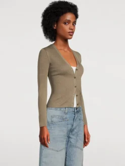 Nari Rib-Knit Silk Cardigan