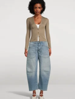 Nari Rib-Knit Silk Cardigan