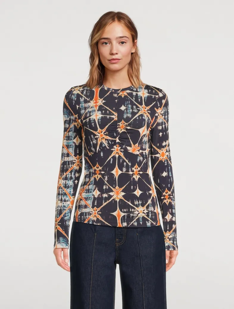Neri Long-Sleeve T-Shirt In Shibori Print