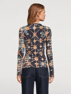 Neri Long-Sleeve T-Shirt In Shibori Print