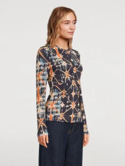 Neri Long-Sleeve T-Shirt In Shibori Print