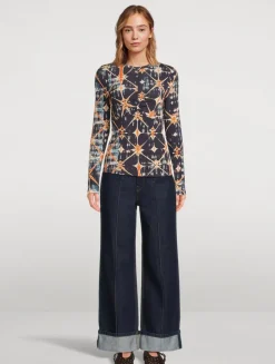 Neri Long-Sleeve T-Shirt In Shibori Print