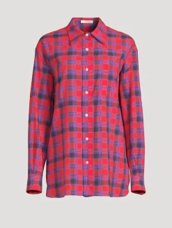 Nesson Cotton Voile Shirt In Plaid Print