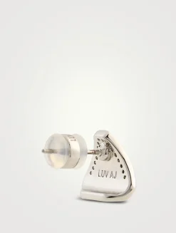 Night Swim Pavé Shield Stud Earrings