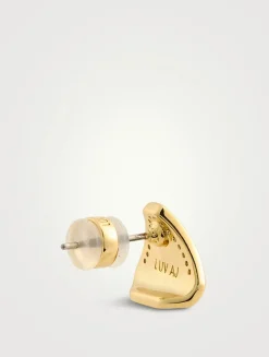 Night Swim Pavé Shield Stud Earrings