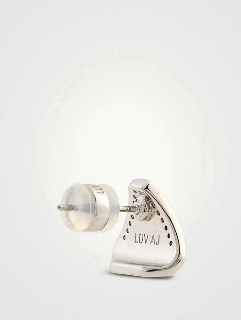 Night Swim Pavé Shield Stud Earrings