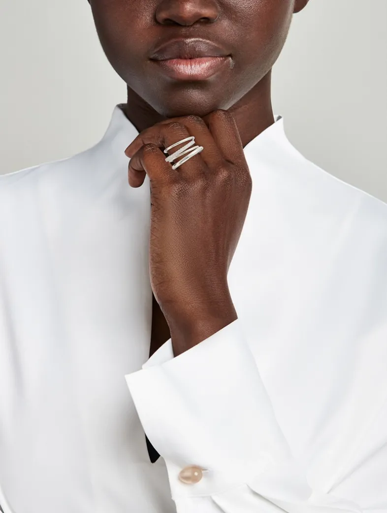 Nimbus Silver Ring With Diamonds