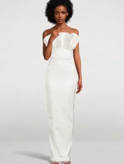 Noah Ruffled Satin Gown