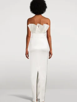 Noah Ruffled Satin Gown