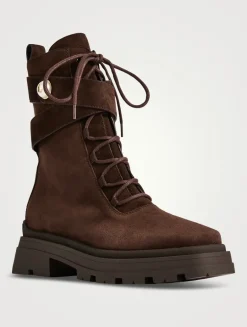 Noemi Suede Combat Boots