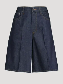 Nolan Wide-Leg Denim Shorts