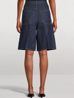 Nolan Wide-Leg Denim Shorts