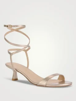 Nudist Wrap Metallic Leather Sandals