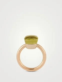 Nudo Classic 18K Rose And White Gold Ring With Lemon Quartz