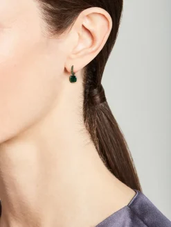 Nudo Earrings With Prasiolite, Malachite And Tsavorite