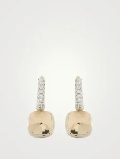Nudo Earrings With White Topaz And Diamonds