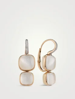 Nudo 18K Rose Gold Earrings With White Topaz, Mother-Of-Pearl, And Diamonds