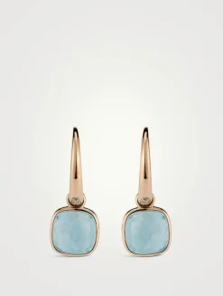 Nudo Mini 18K Rose Gold Earrings With Sky Blue Topaz