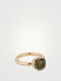 Nudo Petit 18K Rose And White Gold Ring With Prasiolite