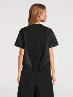 Nylon Twill Mix Sweatshirt