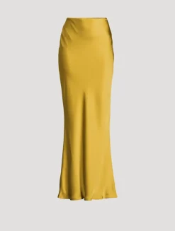 Obie Bias Satin Slip Skirt