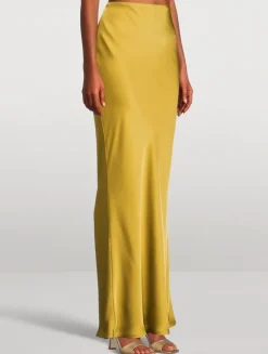 Obie Bias Satin Slip Skirt