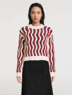 Olas Cropped Wave Sweater