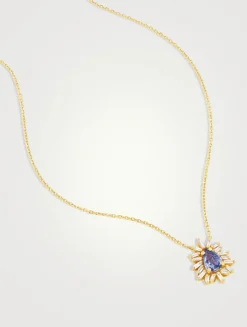 One Of A Kind 18K Gold Sapphire And Diamond Pendant Necklace