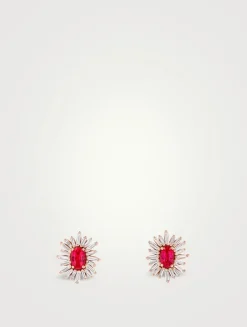 One Of A Kind 18K Rose Gold Ruby Stud Earrings