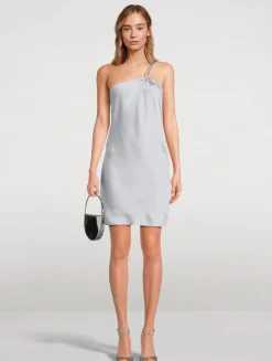 One-Shoulder Bias-Cut Mini Dress