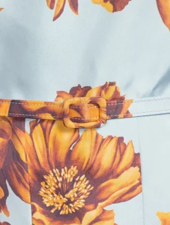 One-Shoulder Silk Twill Midi Dress In Peony Print