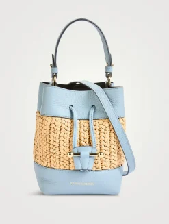 Osette Leather And Raffia Bucket Bag
