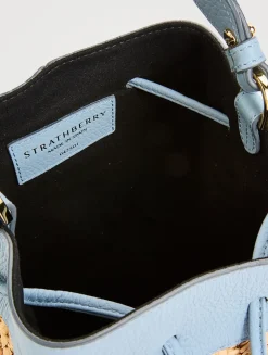 Osette Leather And Raffia Bucket Bag