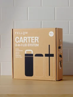 16-Ounce Carter 3-in-1 Lid System Matte Black Move, Carry, Cold Lid + Straw