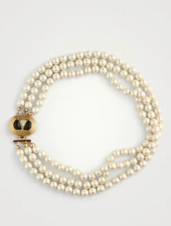 Ovalette Crystal Pearl Necklace