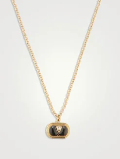 Ovalette Crystal VLogo Necklace