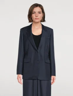 Oversized Cinch Waist Silk Jacket