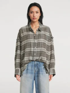 Oversized Shirt In Plaid Print